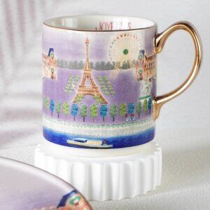 Brand New Anthropologie 2023 Paris Holiday in the City Christmas Coffee Mug